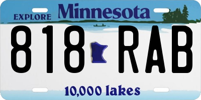 MN license plate 818RAB