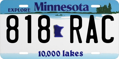MN license plate 818RAC