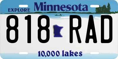 MN license plate 818RAD