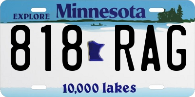 MN license plate 818RAG