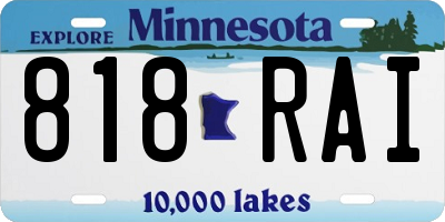 MN license plate 818RAI