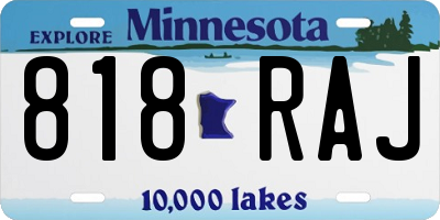 MN license plate 818RAJ