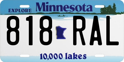 MN license plate 818RAL