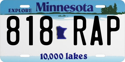 MN license plate 818RAP