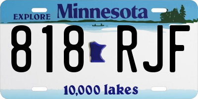 MN license plate 818RJF