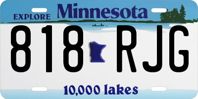MN license plate 818RJG