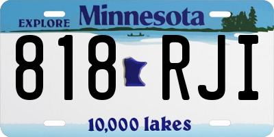 MN license plate 818RJI