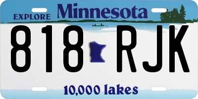 MN license plate 818RJK