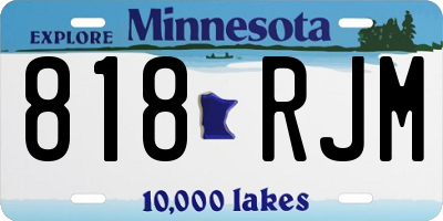 MN license plate 818RJM