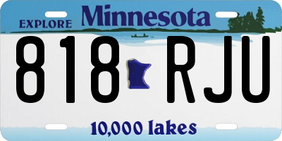 MN license plate 818RJU