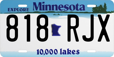 MN license plate 818RJX