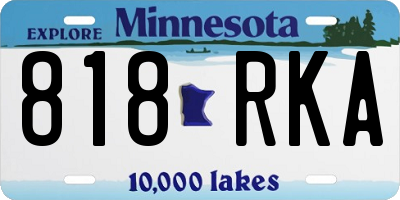 MN license plate 818RKA