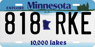 MN license plate 818RKE