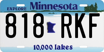 MN license plate 818RKF