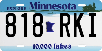 MN license plate 818RKI