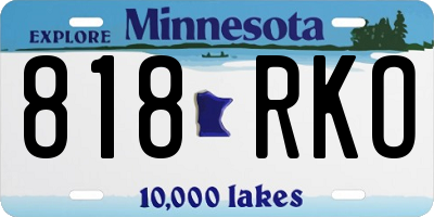 MN license plate 818RKO