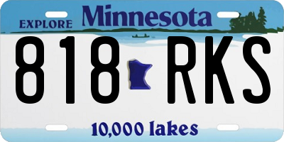 MN license plate 818RKS
