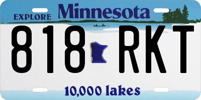 MN license plate 818RKT