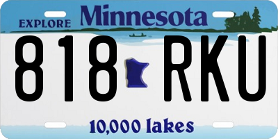 MN license plate 818RKU