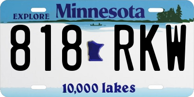 MN license plate 818RKW
