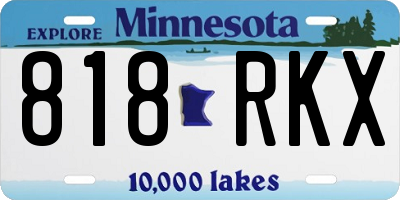 MN license plate 818RKX