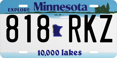 MN license plate 818RKZ