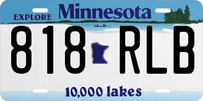 MN license plate 818RLB