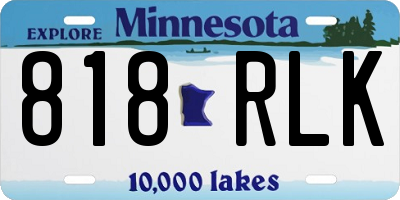 MN license plate 818RLK