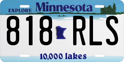 MN license plate 818RLS