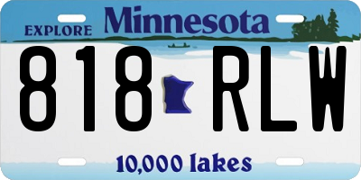 MN license plate 818RLW