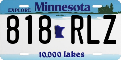 MN license plate 818RLZ