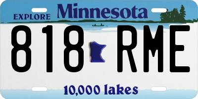 MN license plate 818RME