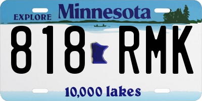 MN license plate 818RMK