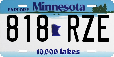 MN license plate 818RZE