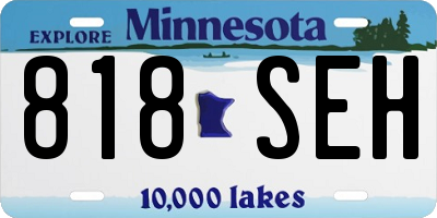 MN license plate 818SEH
