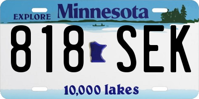 MN license plate 818SEK