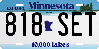 MN license plate 818SET