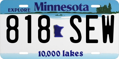 MN license plate 818SEW