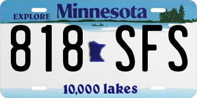 MN license plate 818SFS