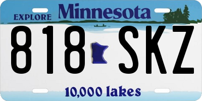 MN license plate 818SKZ