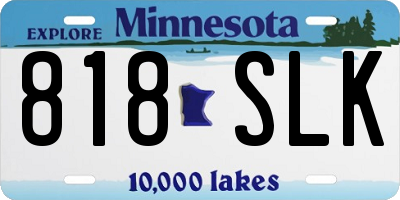 MN license plate 818SLK