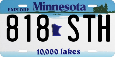 MN license plate 818STH