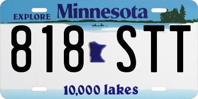 MN license plate 818STT