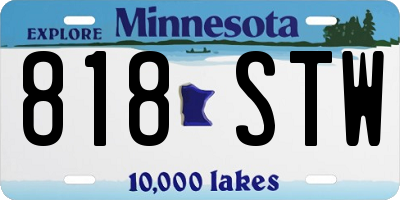MN license plate 818STW