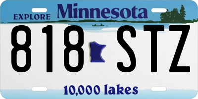 MN license plate 818STZ