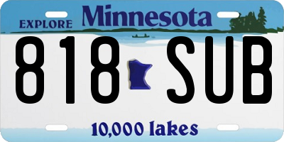 MN license plate 818SUB
