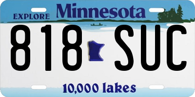 MN license plate 818SUC