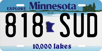 MN license plate 818SUD