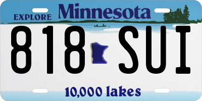 MN license plate 818SUI