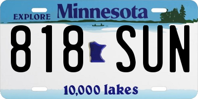 MN license plate 818SUN